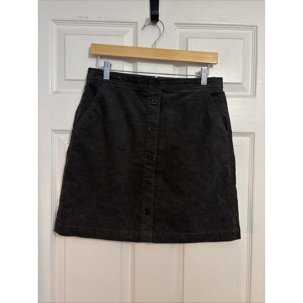 J Crew Womens Gray Corduroy Academia Mini Skirt Button Front Pockets Preppy Sz 6
